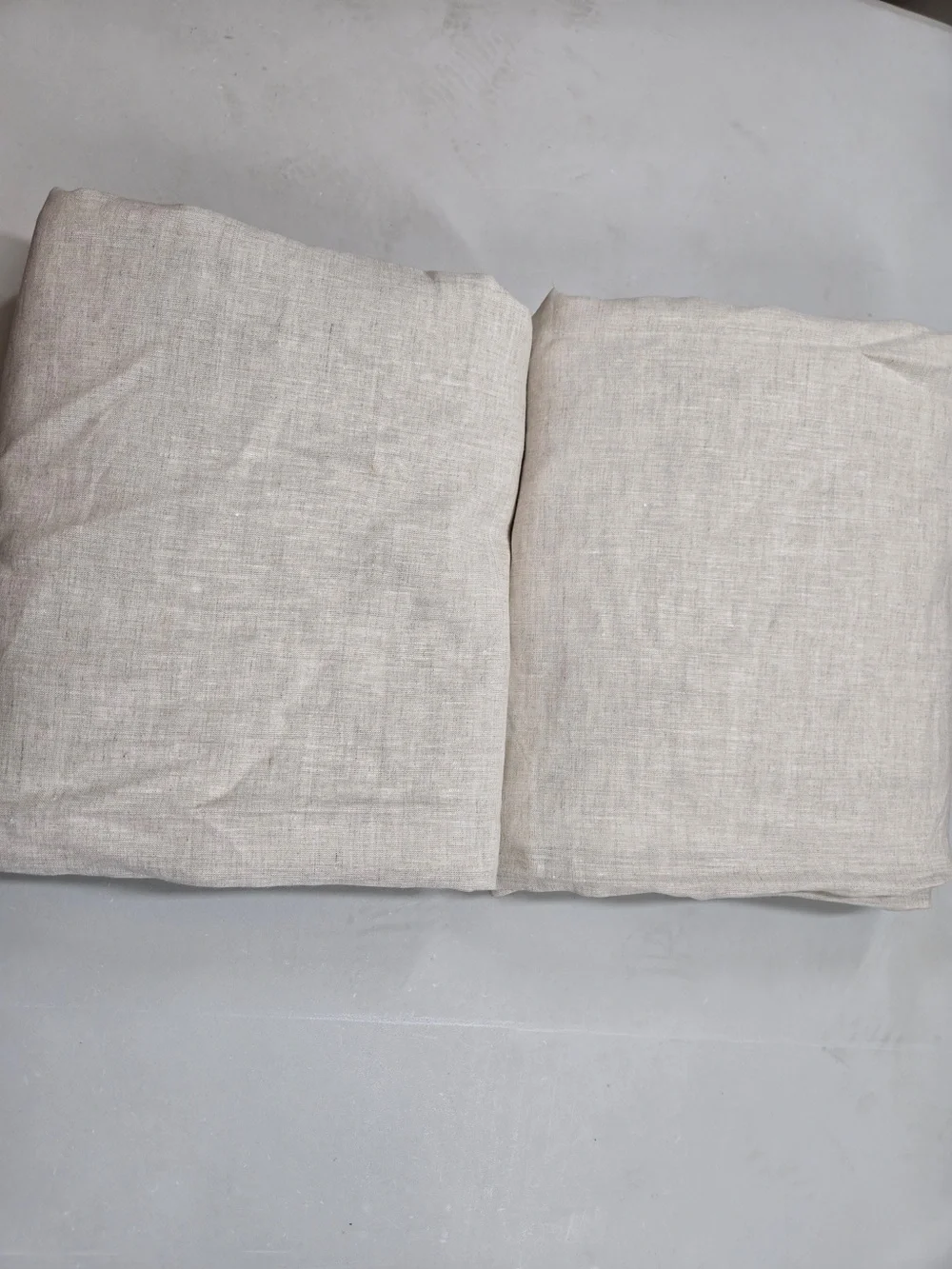QUINCE Set Of 2 48x84 European Linen Curtains Flax 0061